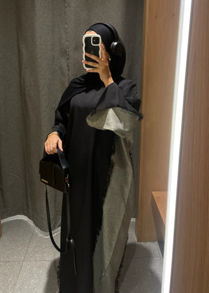 Winter is Here - Two Toned Fray Closed Abaya