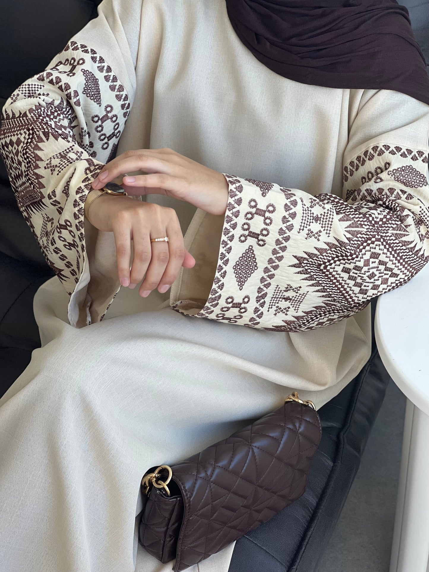 Reem Embroidered Arm Abaya