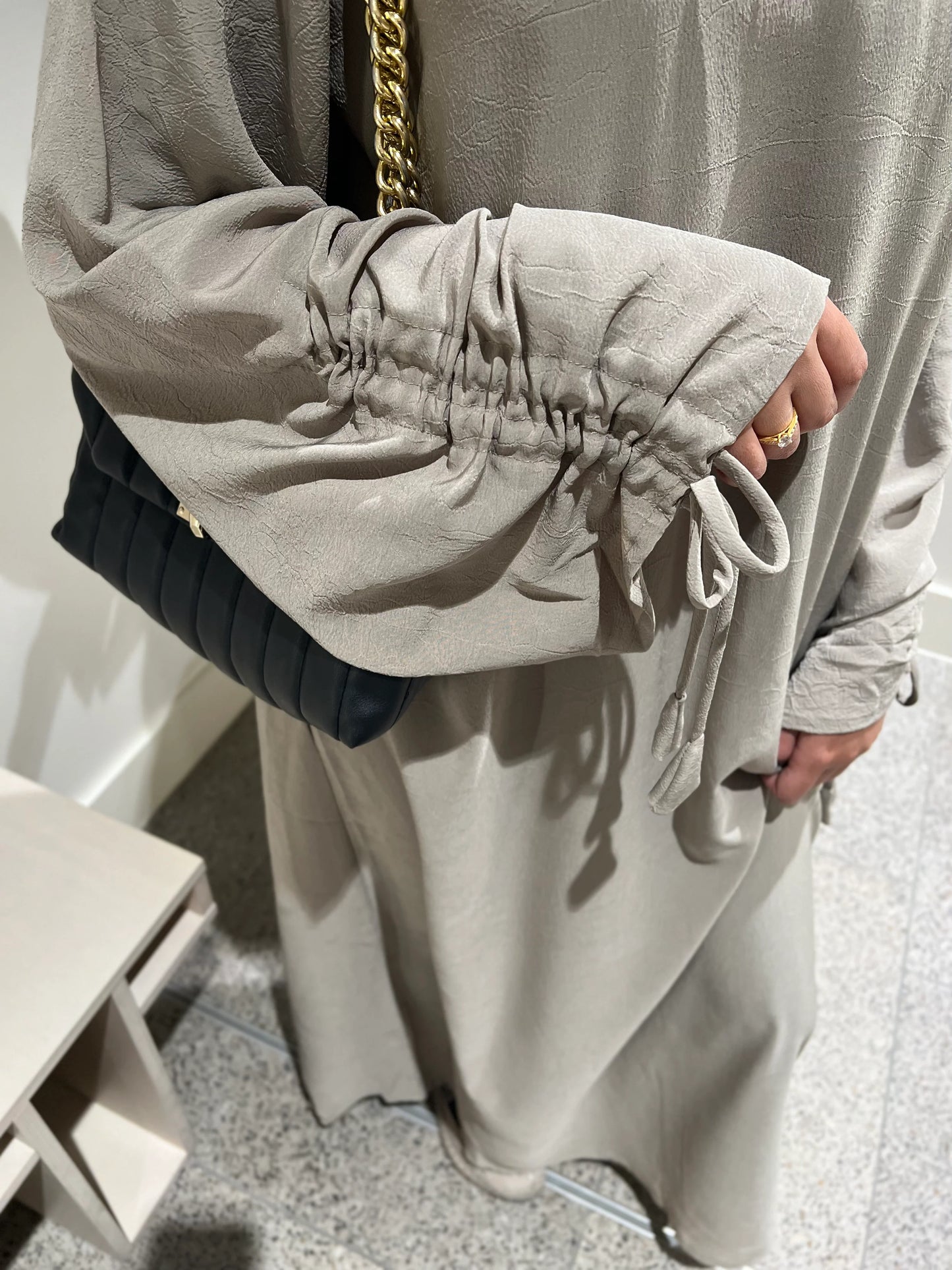 Hala Drawstring Crepe Abaya