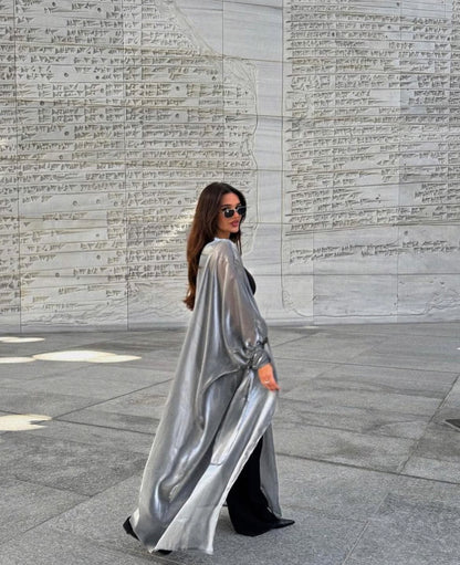 City Lights - Organza Tie Sleeve Abaya