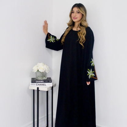 Dubai Nights Palm Tree Open Abaya