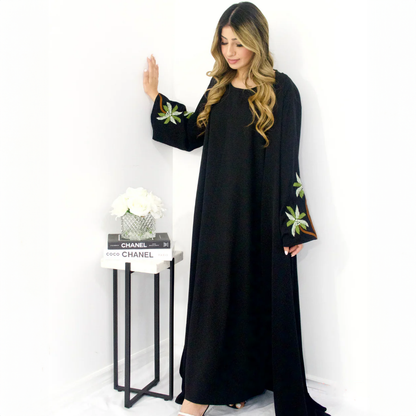 Dubai Nights Palm Tree Open Abaya