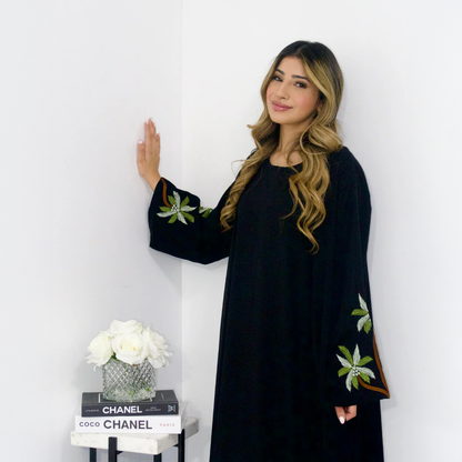 Dubai Nights Palm Tree Open Abaya