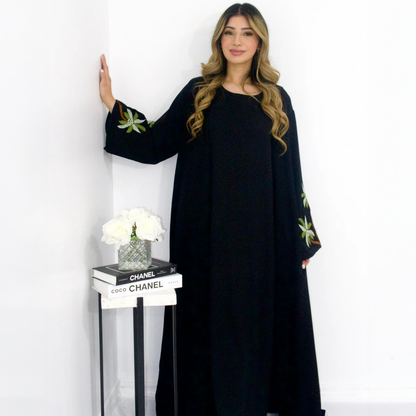 Dubai Nights Palm Tree Open Abaya