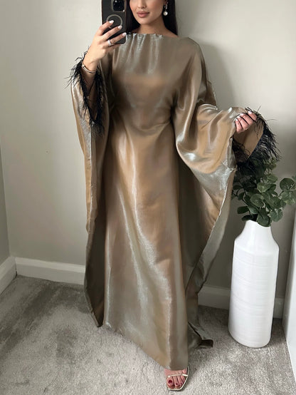 Aliyah Shimmer Feather Kaftan