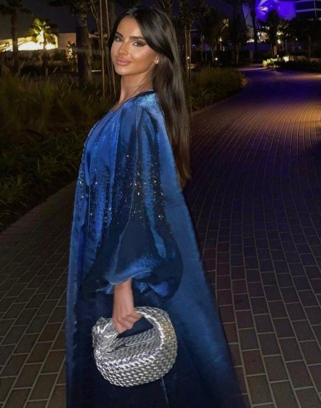 Starry Night Beaded Abaya Set