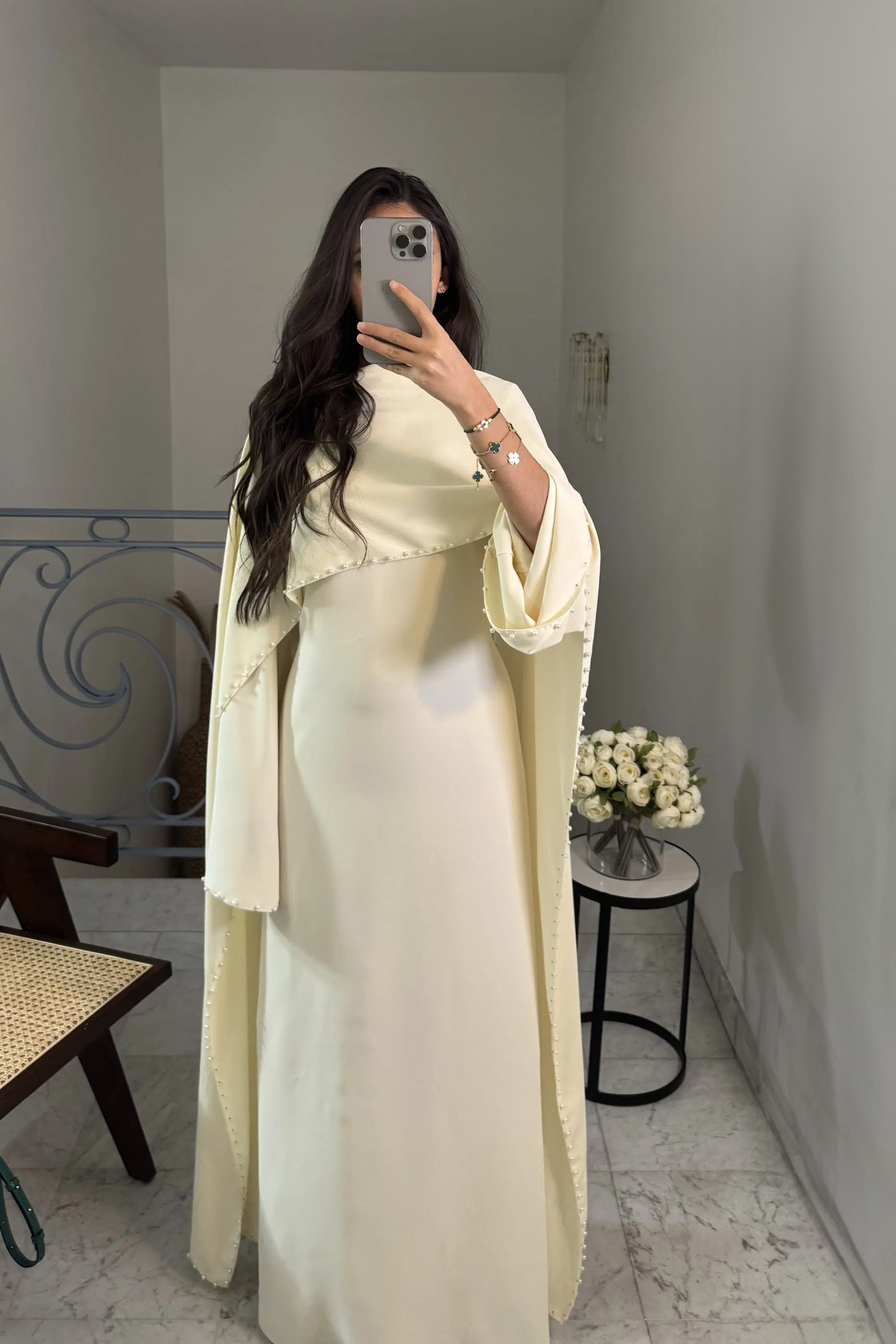Durrah Cape - Pearl Lined Dress Set
