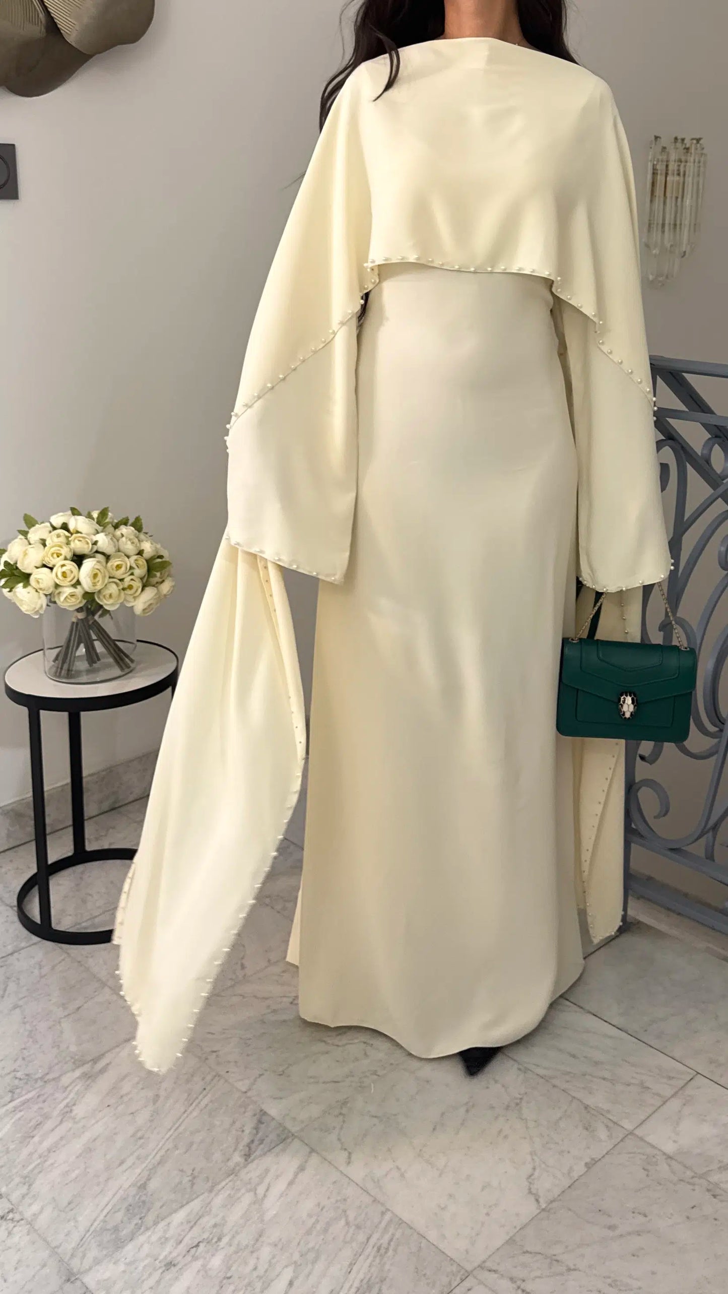 Durrah Cape - Pearl Lined Dress Set