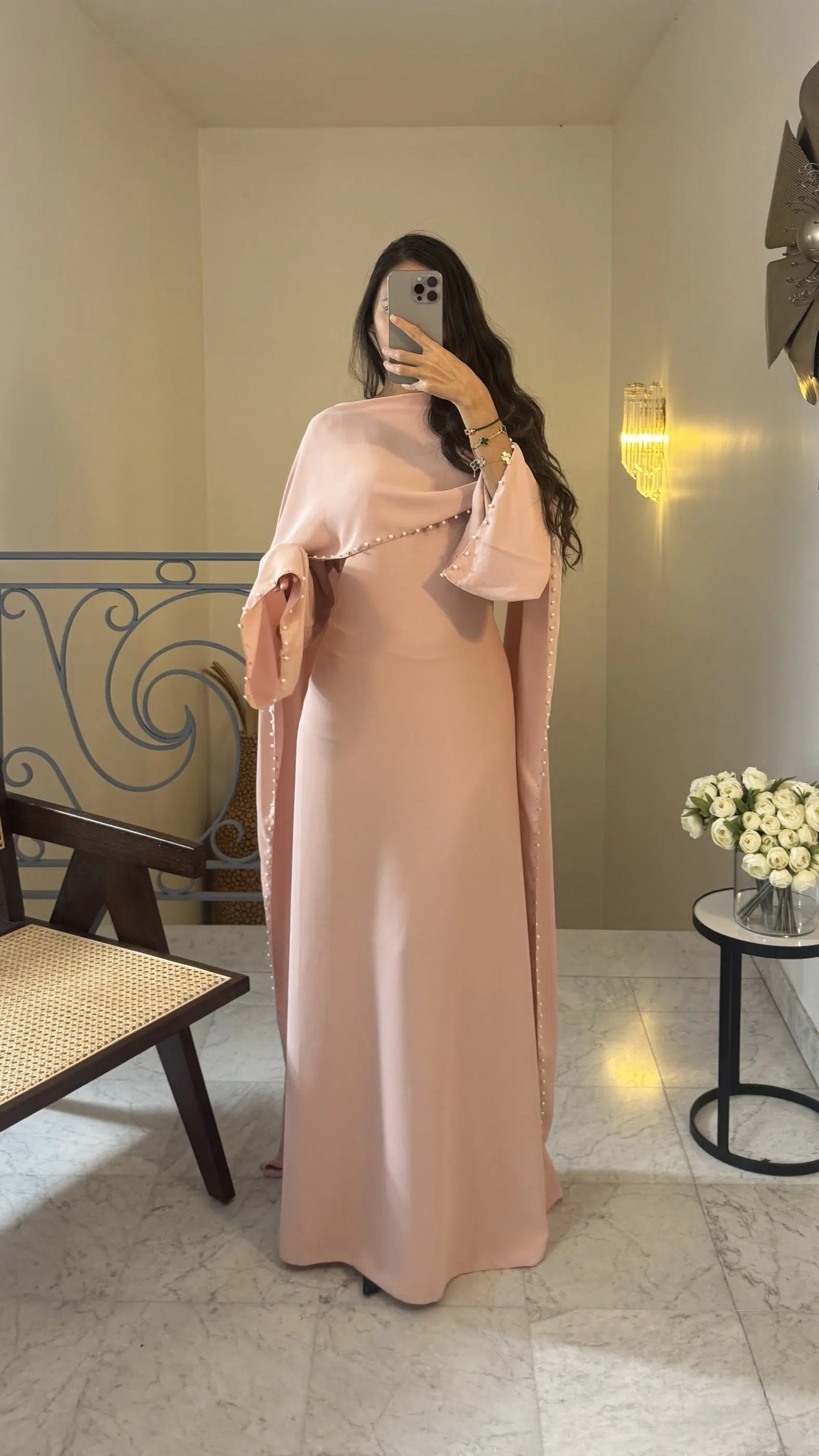 Durrah Cape - Pearl Lined Dress Set