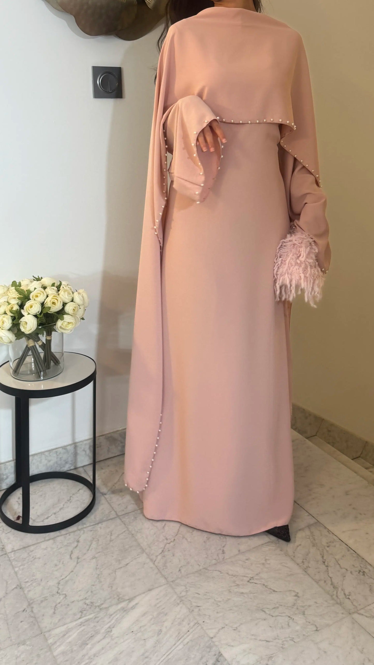 Durrah Cape - Pearl Lined Dress Set