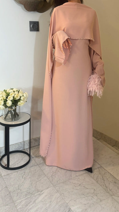 Durrah Cape - Pearl Lined Dress Set