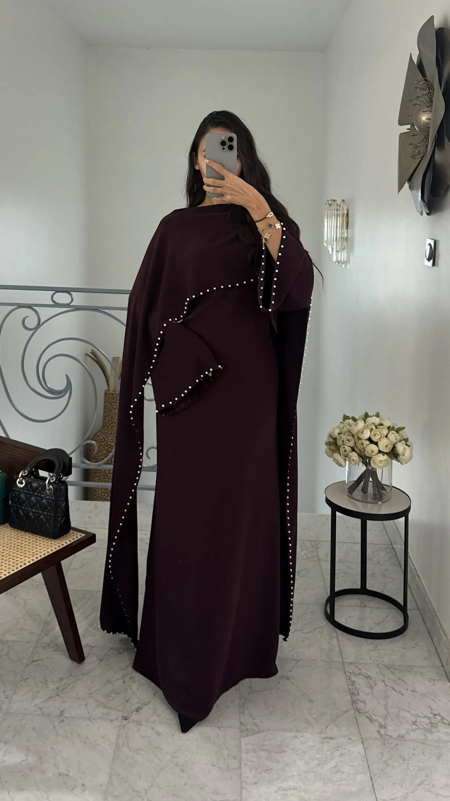 Durrah Cape - Pearl Lined Dress Set