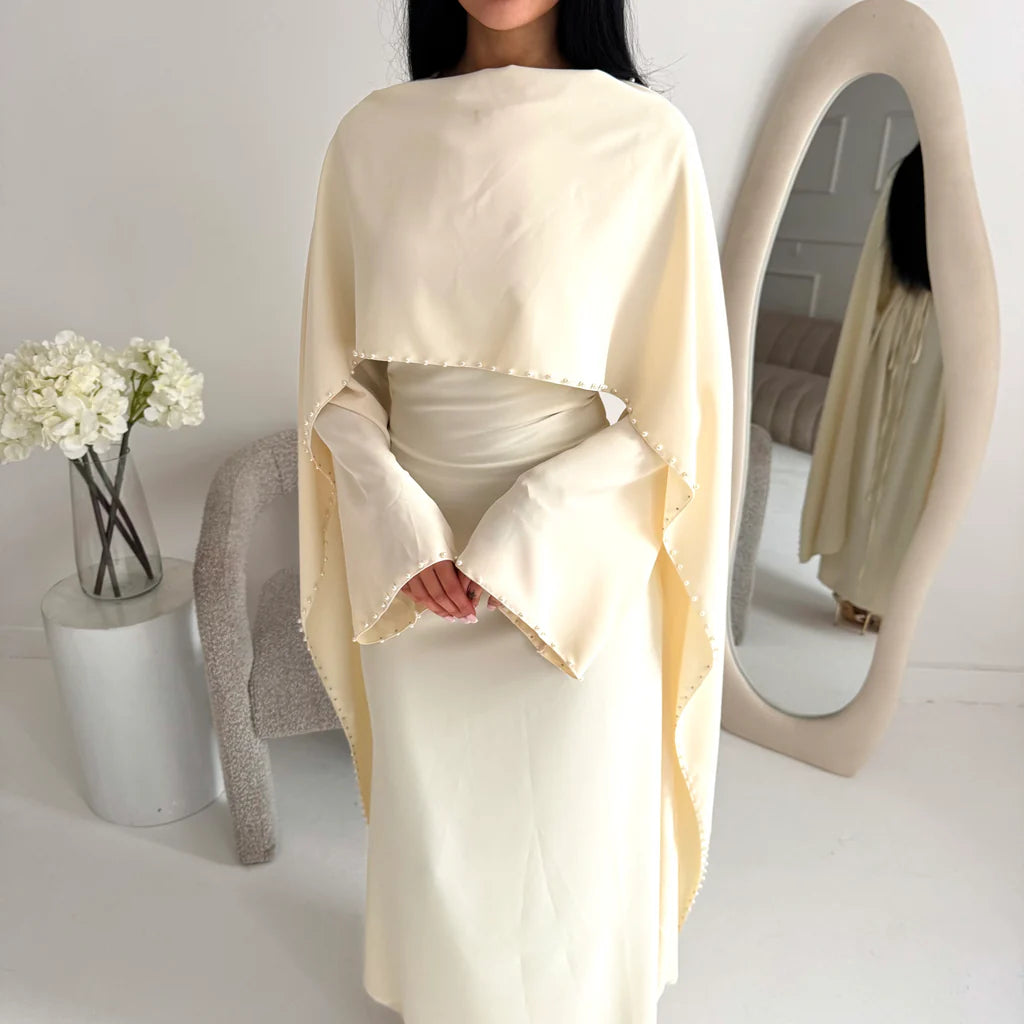 Durrah Cape - Pearl Lined Dress Set
