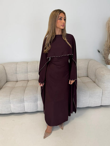Durrah Cape - Pearl Lined Dress Set