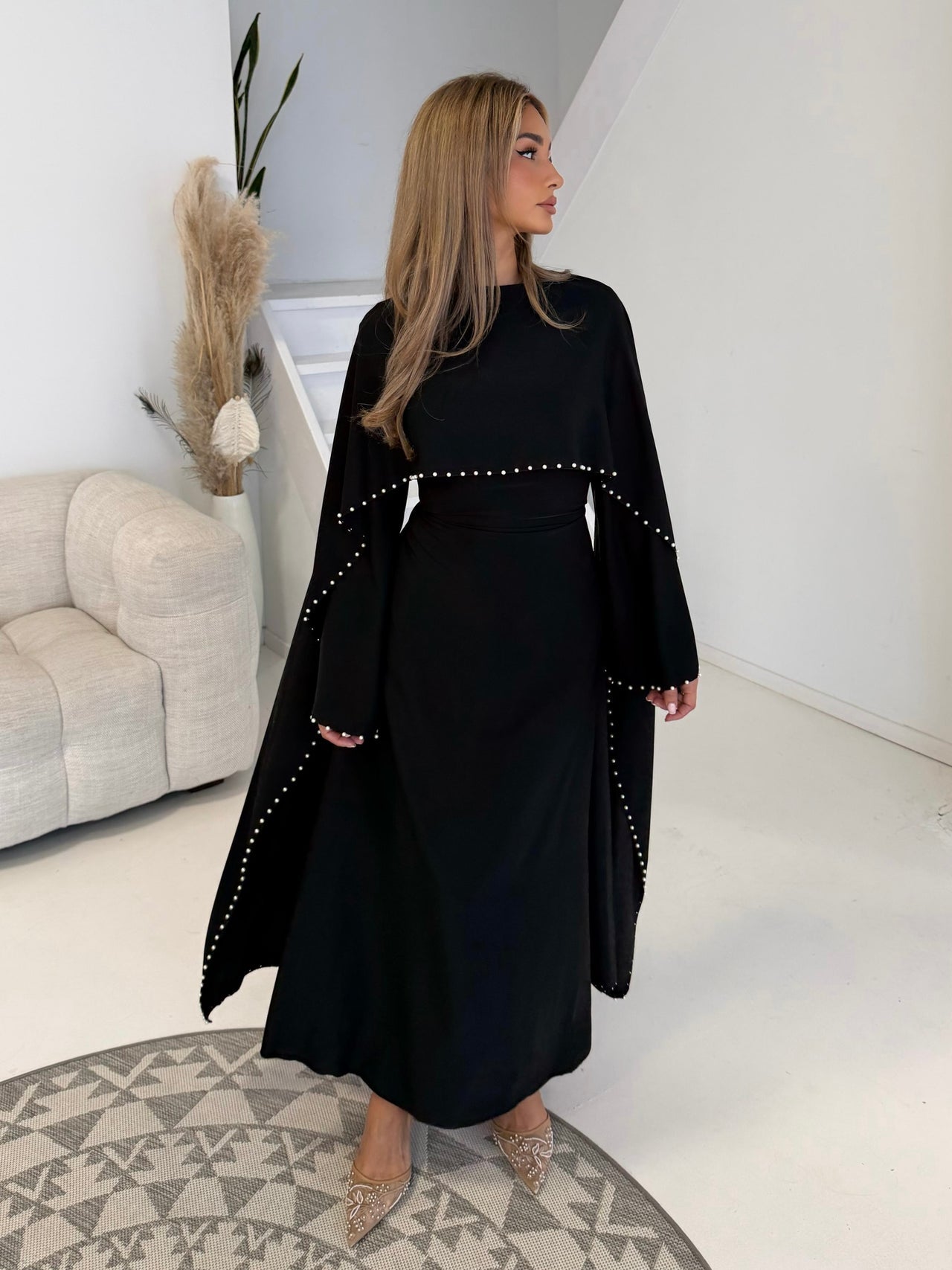 Durrah Cape - Pearl Lined Dress Set