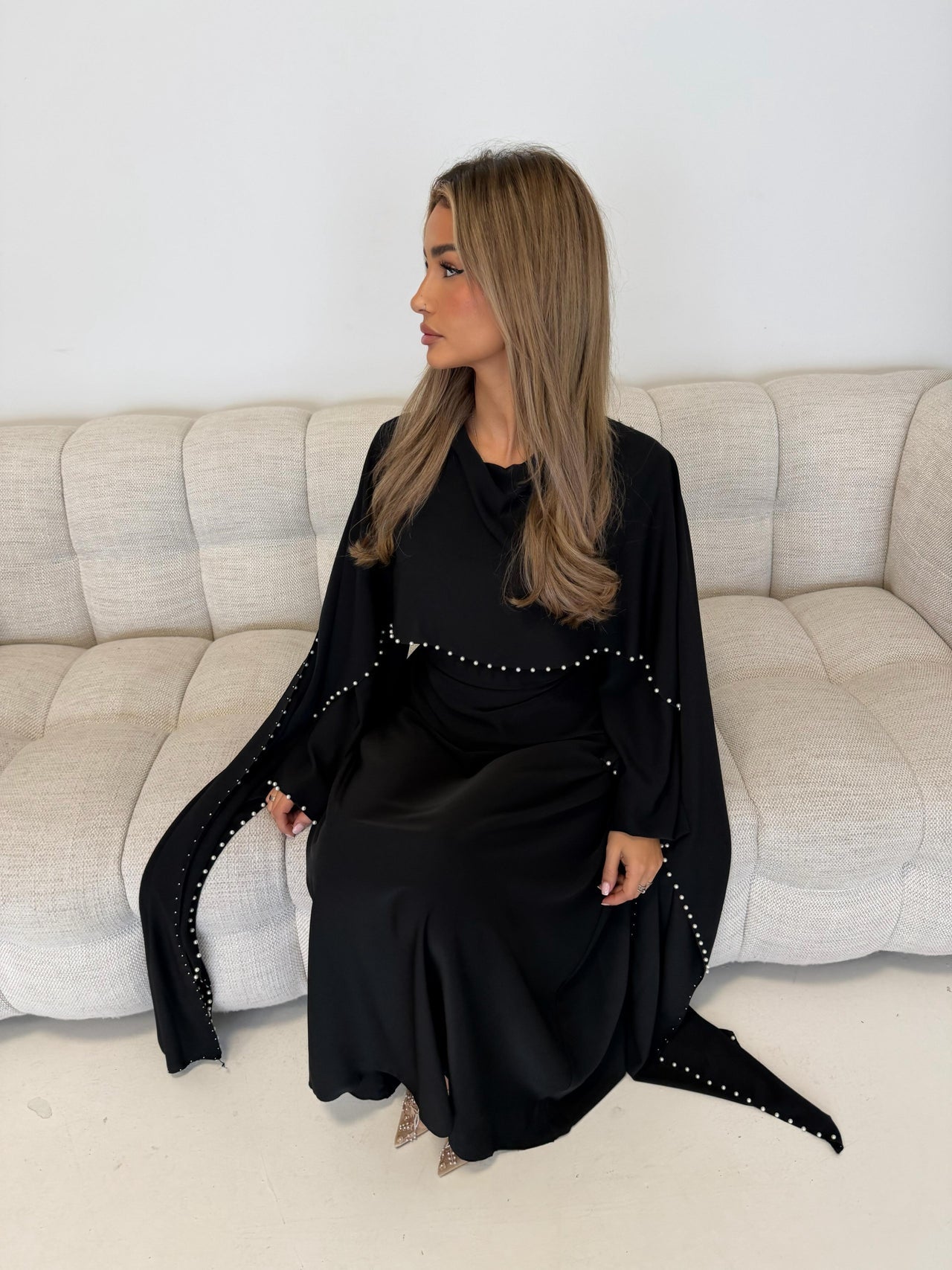 Durrah Cape - Pearl Lined Dress Set