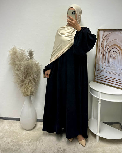 Corduroy Balloon Sleeve Abaya