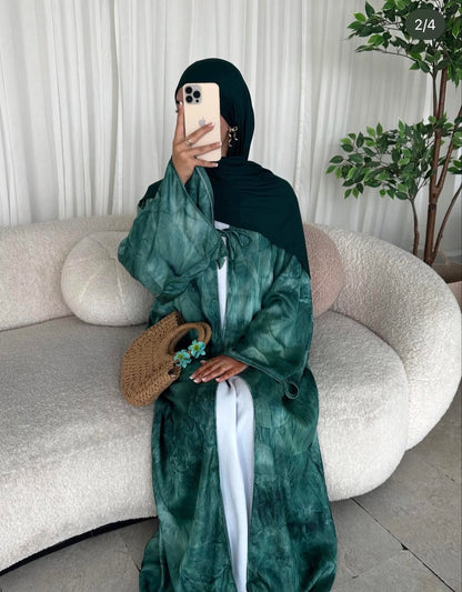 Marble Sheen - Bow Closure Abaya