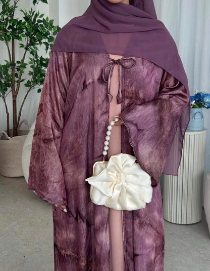 Marble Sheen - Bow Closure Abaya