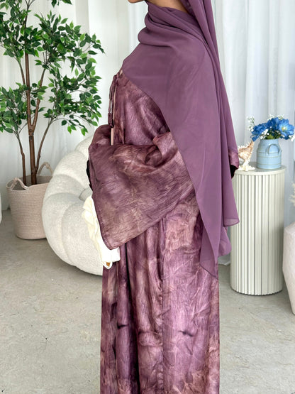 Marble Sheen - Bow Closure Abaya