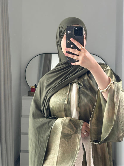 Marble Sheen - Bow Closure Abaya