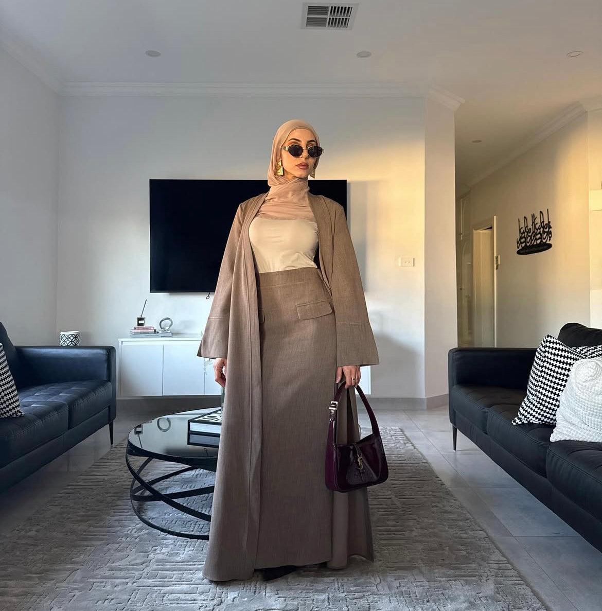 She Means Business - Abaya & Skirt Set