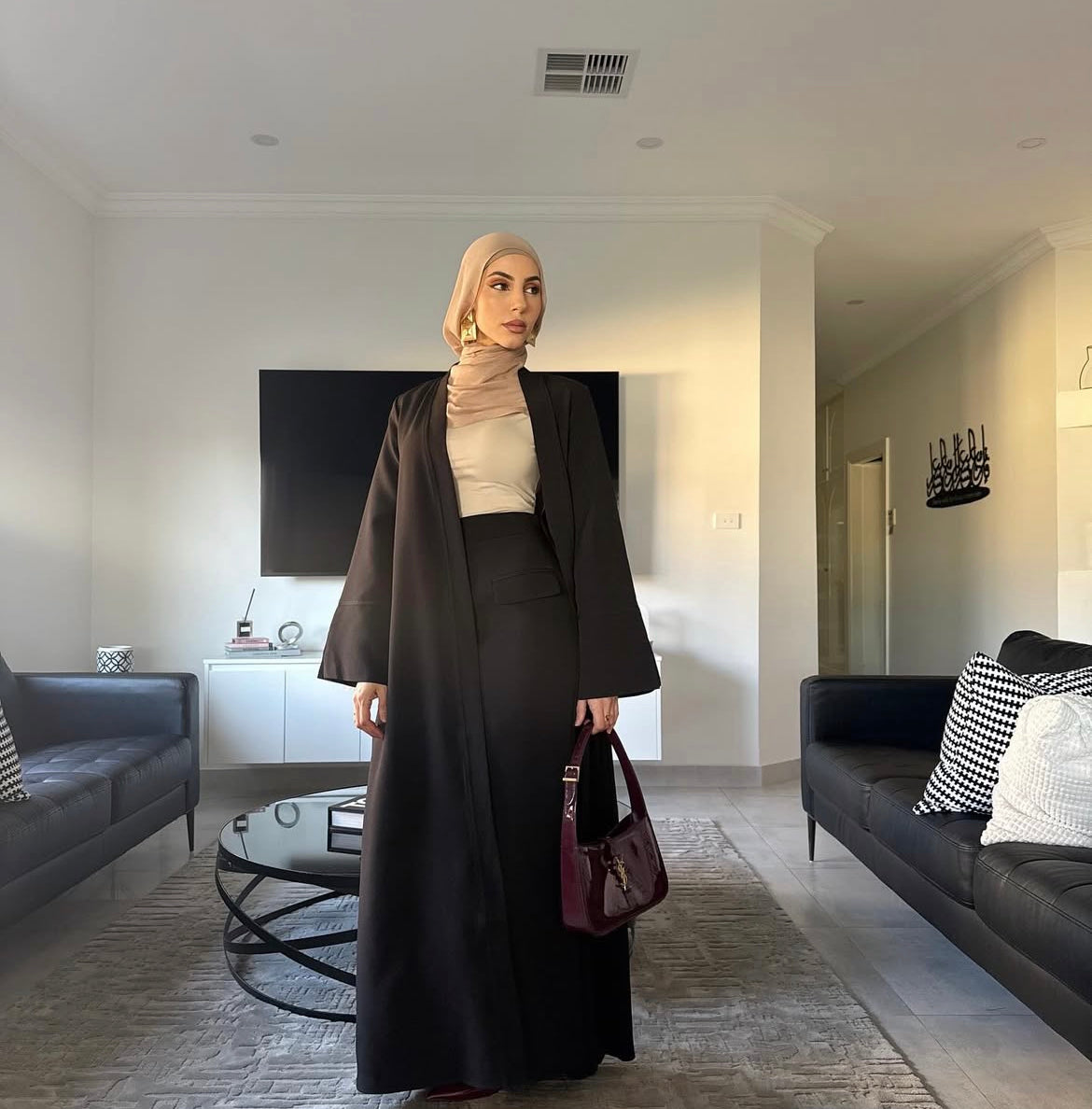 She Means Business - Abaya & Skirt Set