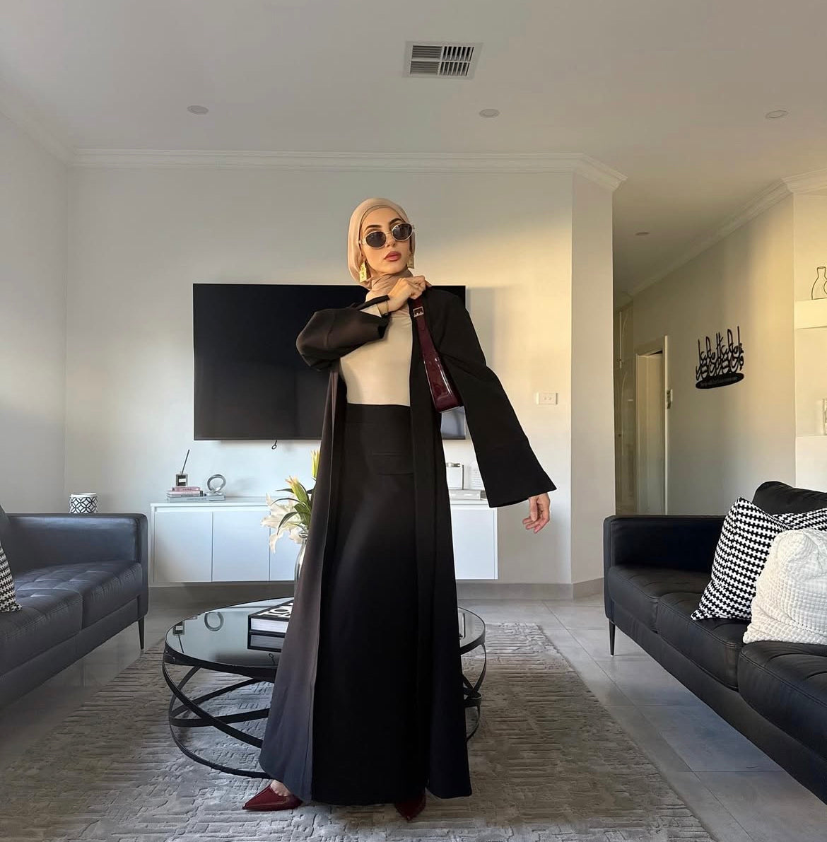 She Means Business - Abaya & Skirt Set