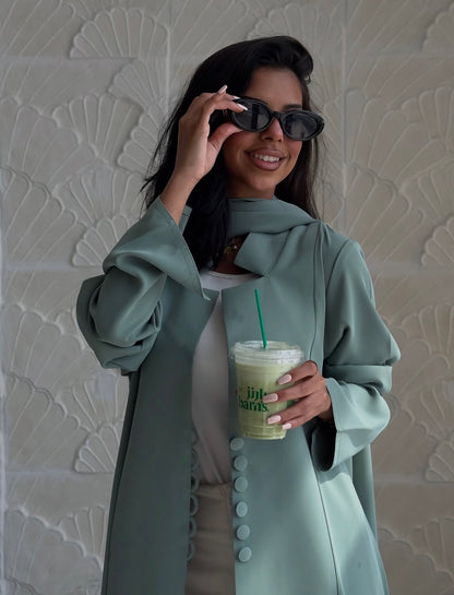 Zarqah Minimal Button Abaya
