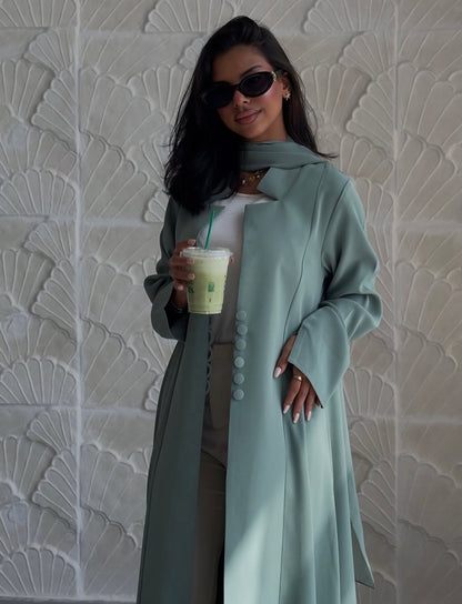 Zarqah Minimal Button Abaya