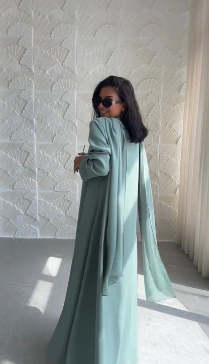 Zarqah Minimal Button Abaya