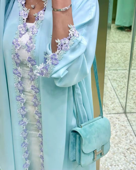 Azure Blossom Abaya