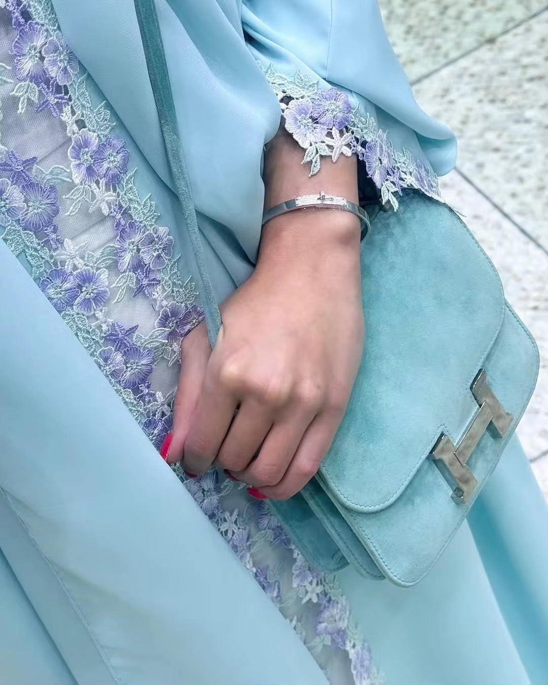 Azure Blossom Abaya