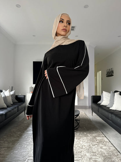 White Line Abaya