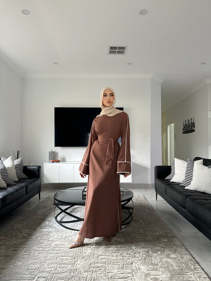 White Line Abaya