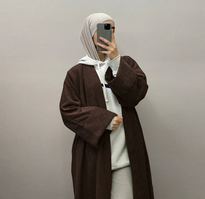 Corduroy Thick Cuff Sleeve Abaya