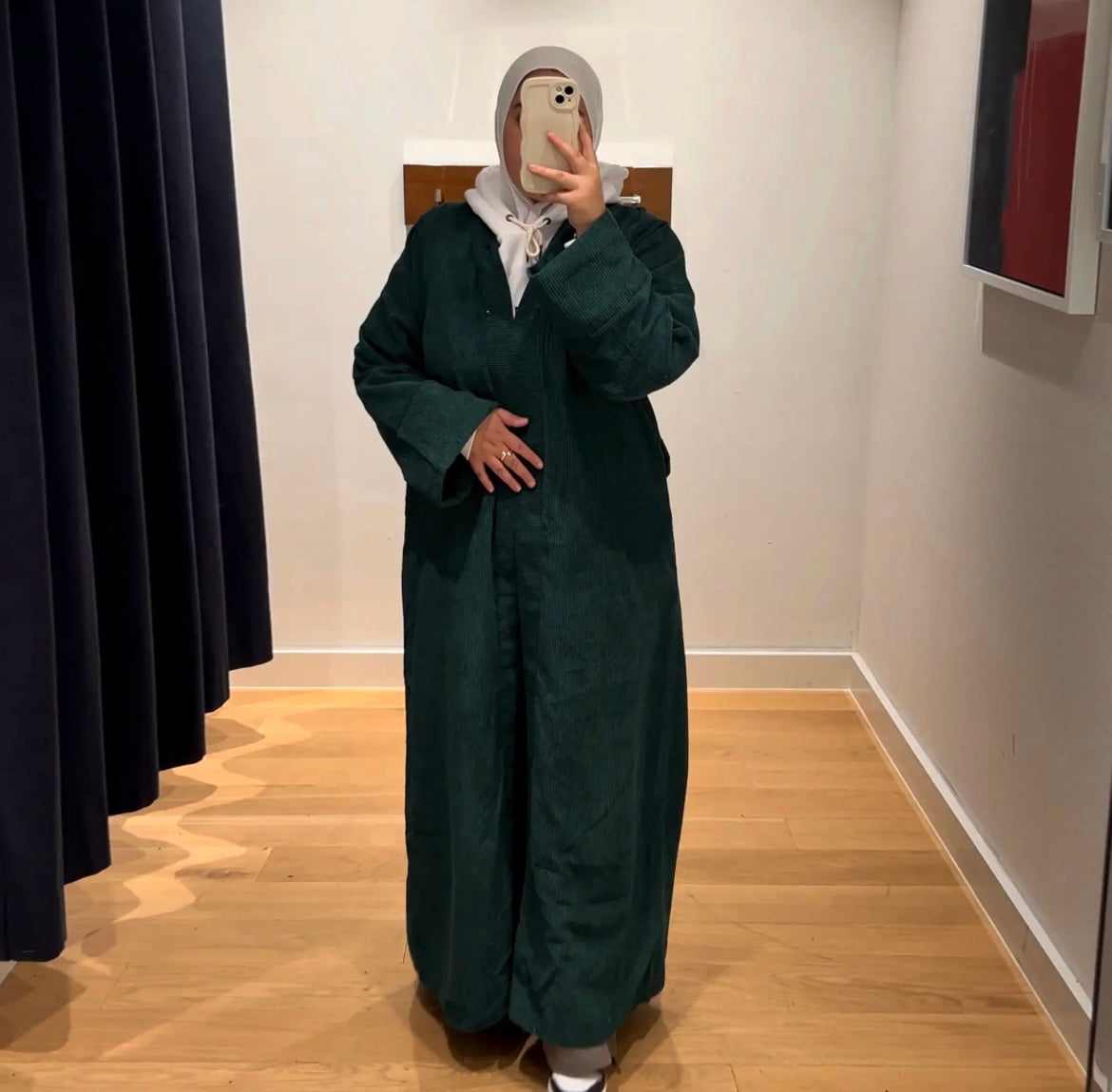 Corduroy Thick Cuff Sleeve Abaya