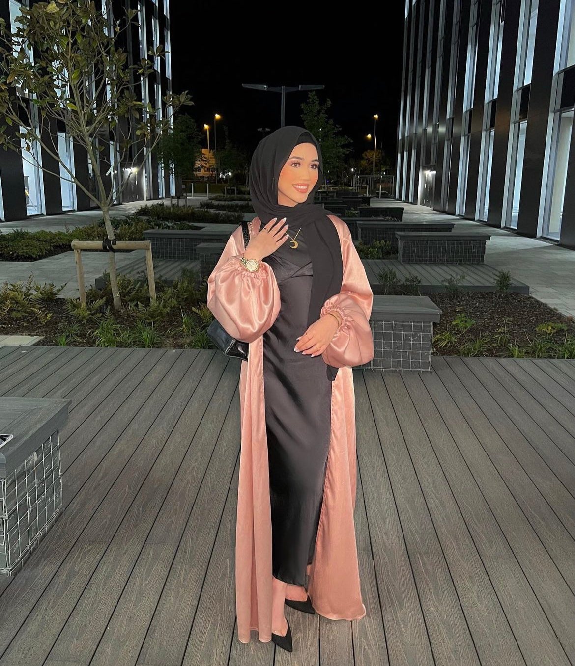 Satin Balloon Sleeve - Outer Abaya