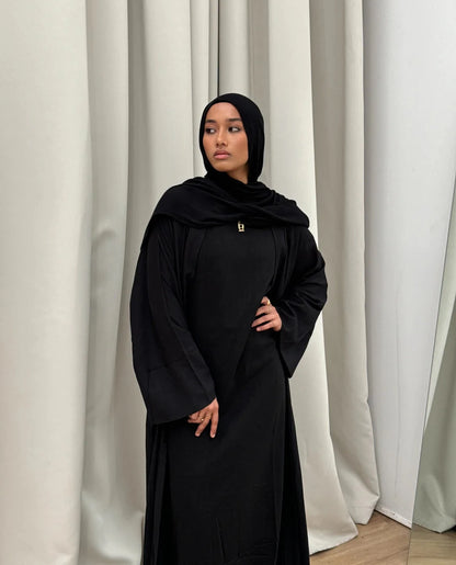 Safia Linen Wide Sleeve Abaya Set