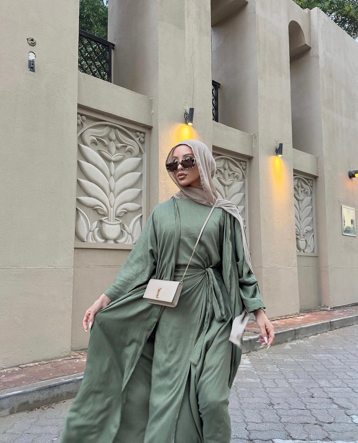 Wrap Abaya - Three Piece Set