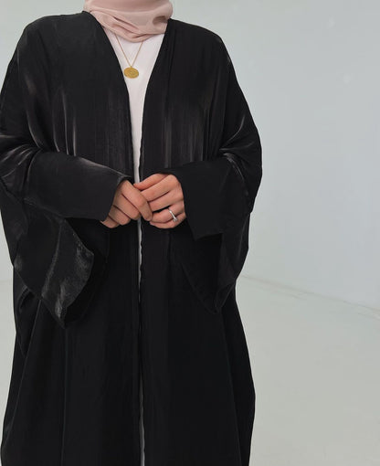 Shimmer Slit-Sleeve Abaya