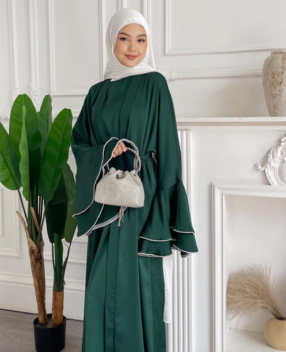 Trumpet Sleeve Abaya Set