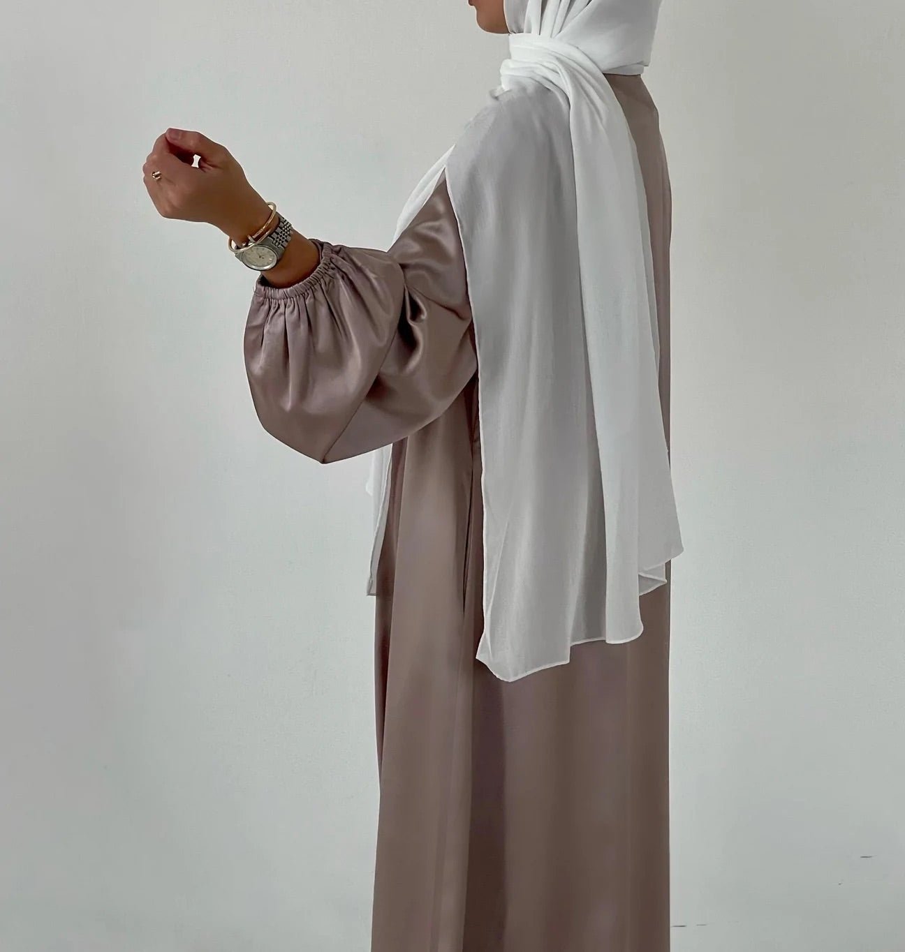 Satin Balloon Sleeve - Outer Abaya