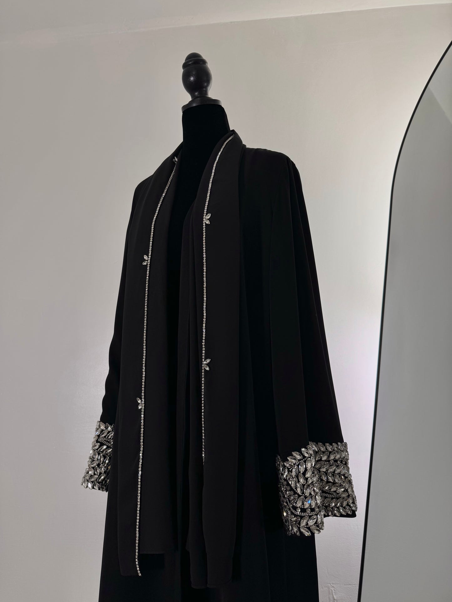 Lujain - Couture Hand Beaded Gem Abaya (Hijab Included)