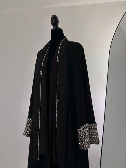 Lujain - Couture Hand Beaded Gem Abaya (Hijab Included)