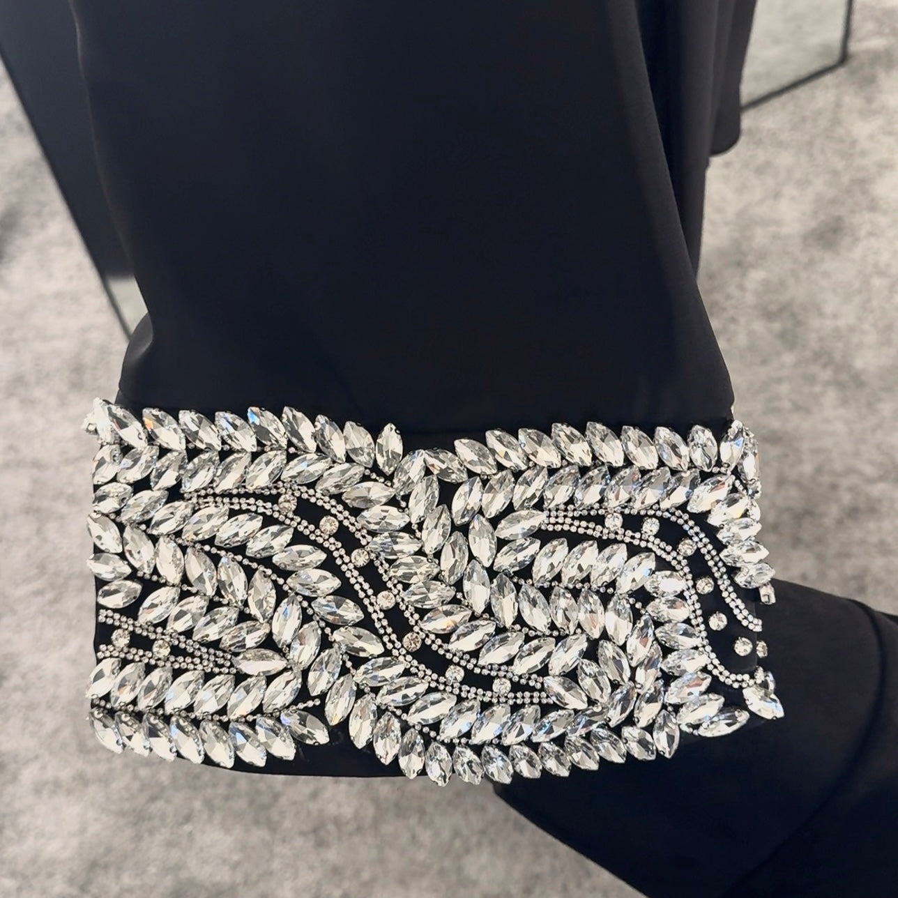Lujain - Couture Hand Beaded Gem Abaya (Hijab Included)