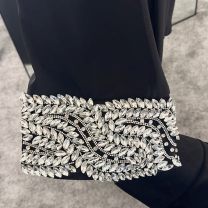 Lujain - Couture Hand Beaded Gem Abaya (Hijab Included)