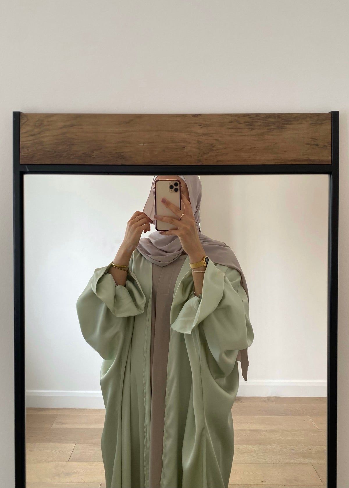 Zara Satin Petal Sleeve Abaya