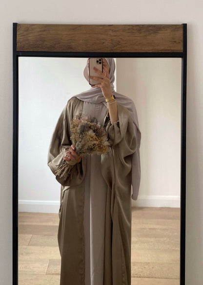 Zara Satin Petal Sleeve Abaya