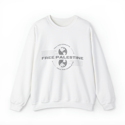 tell the world to free palestine sweater